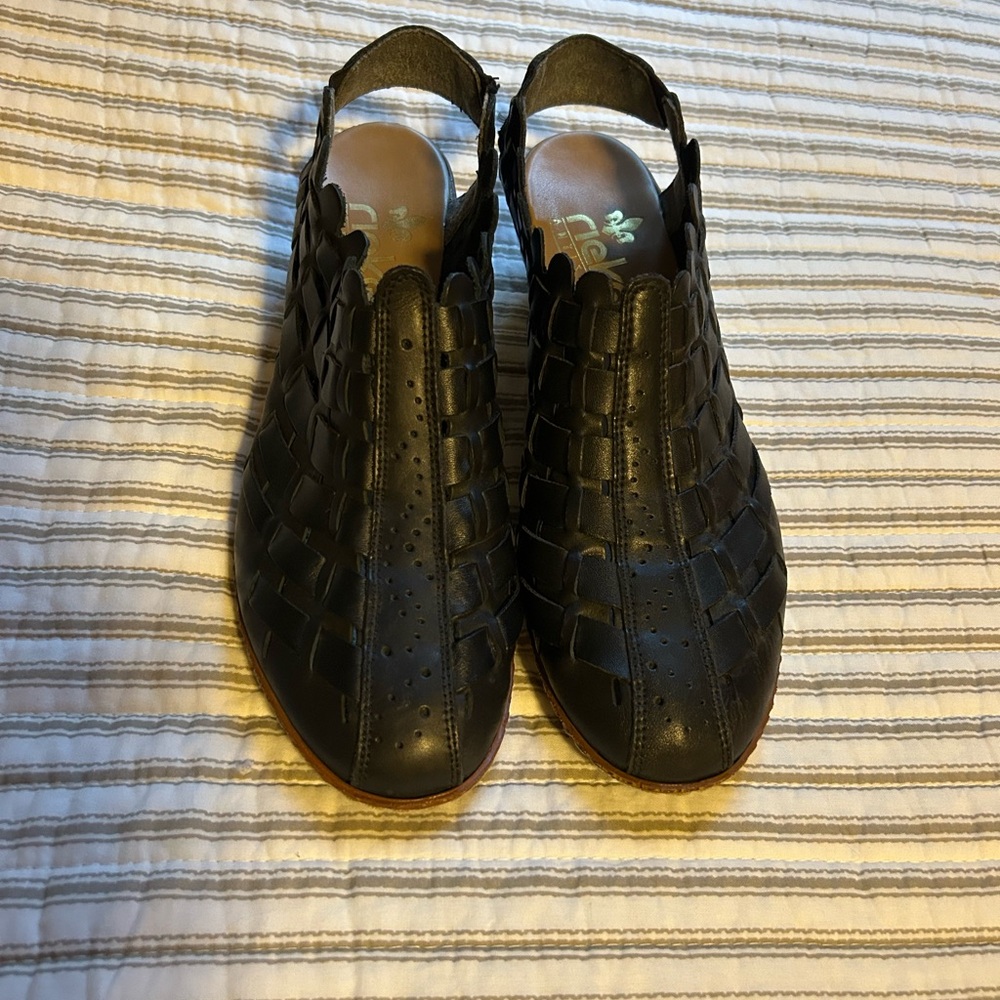 Rieker Women's Black Weave Mules Size 40 EU